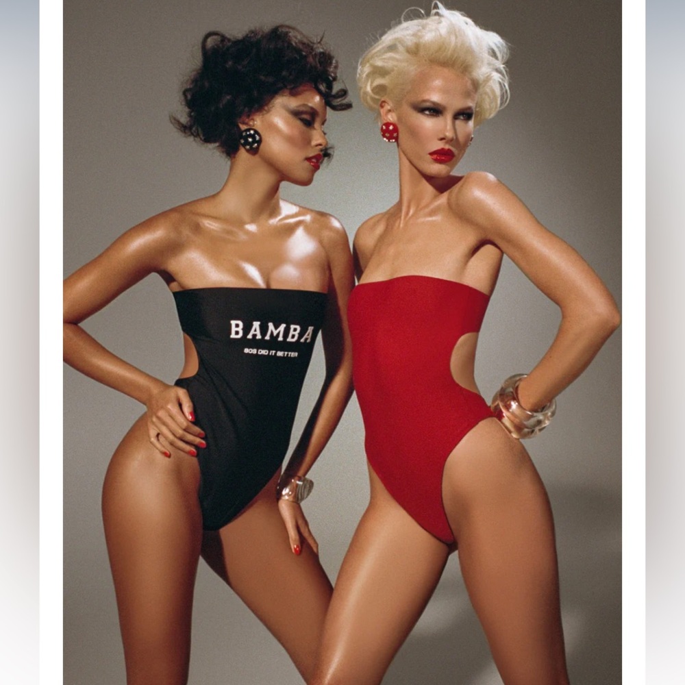 NEW Bamba Swim Icon Reversible tube top thong one piece swimsuit bathing suit XS - Picture 7 of 17